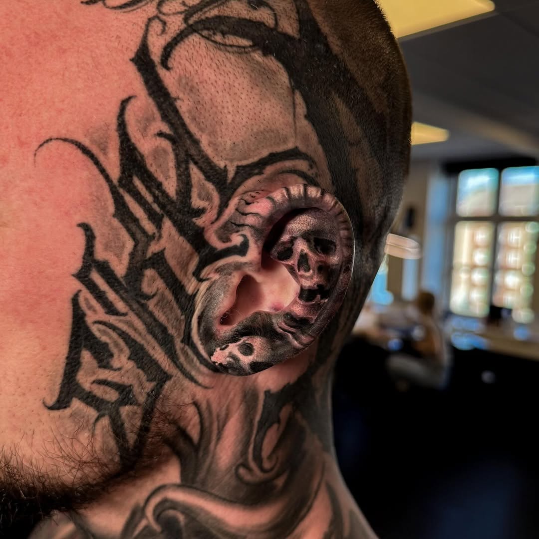 Chest piece with orange glow, freehand